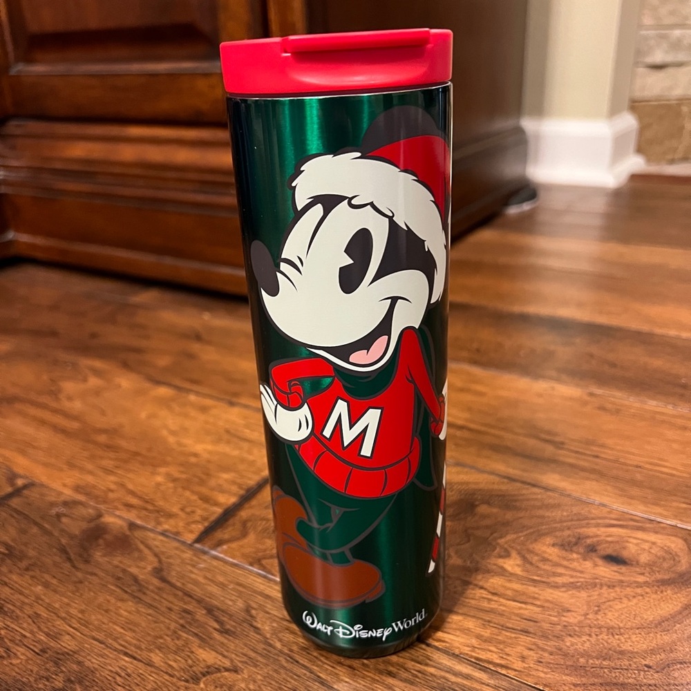 Starbucks  Mickey Mouse Green and Red Holiday Tumbler